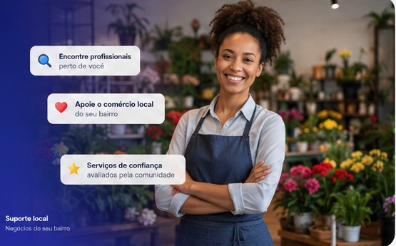 Empreendedora local atendendo em seu negócio